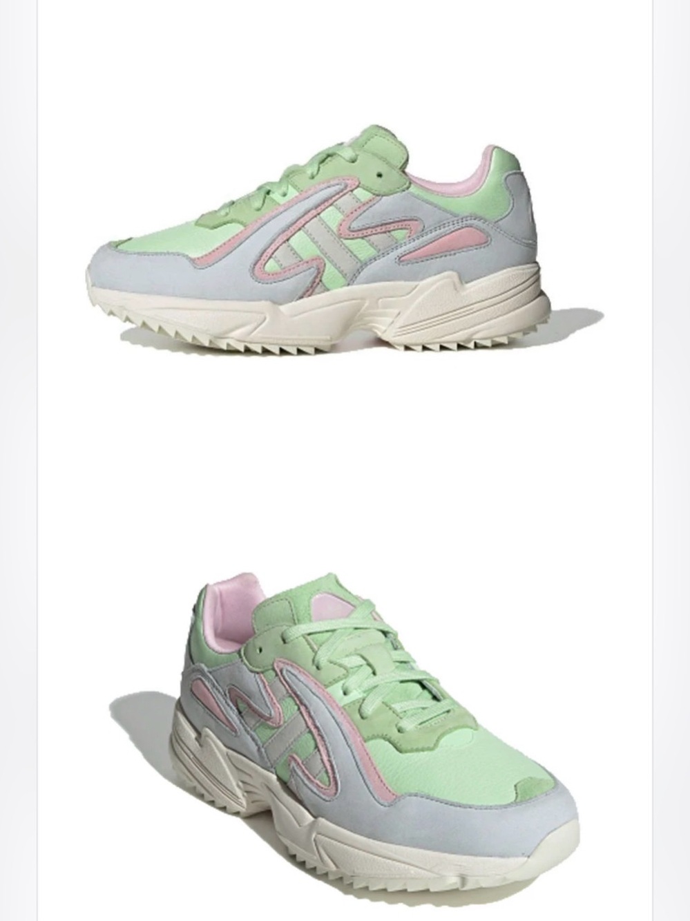 adidas Men’s 6 YUNG-96 Pastel Blue Green Pink Sneakers.